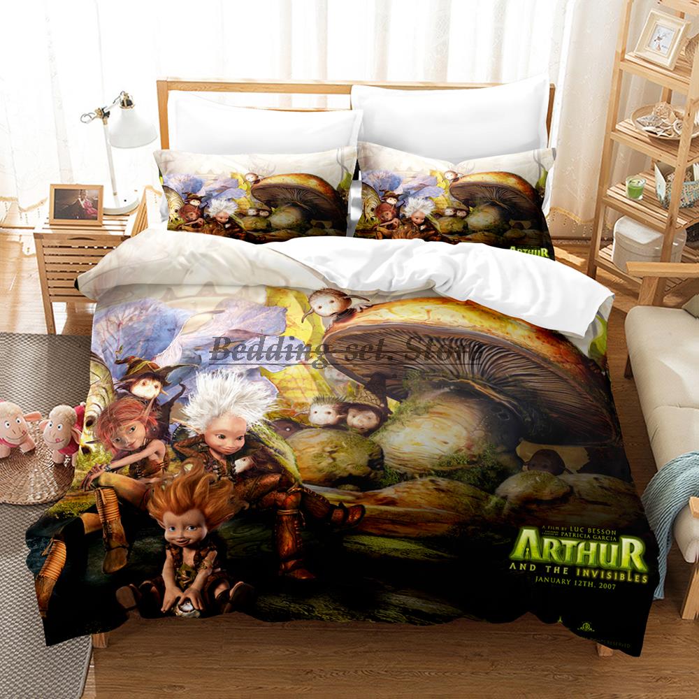 Arthur Et Les Minimoys Комплект постельного белья Односпальный Полуторный Двуспальный Queen King Размер Комплект постельного белья Взрослый Детская Спальня Комплекты Пододеяльников 2023 Простыня