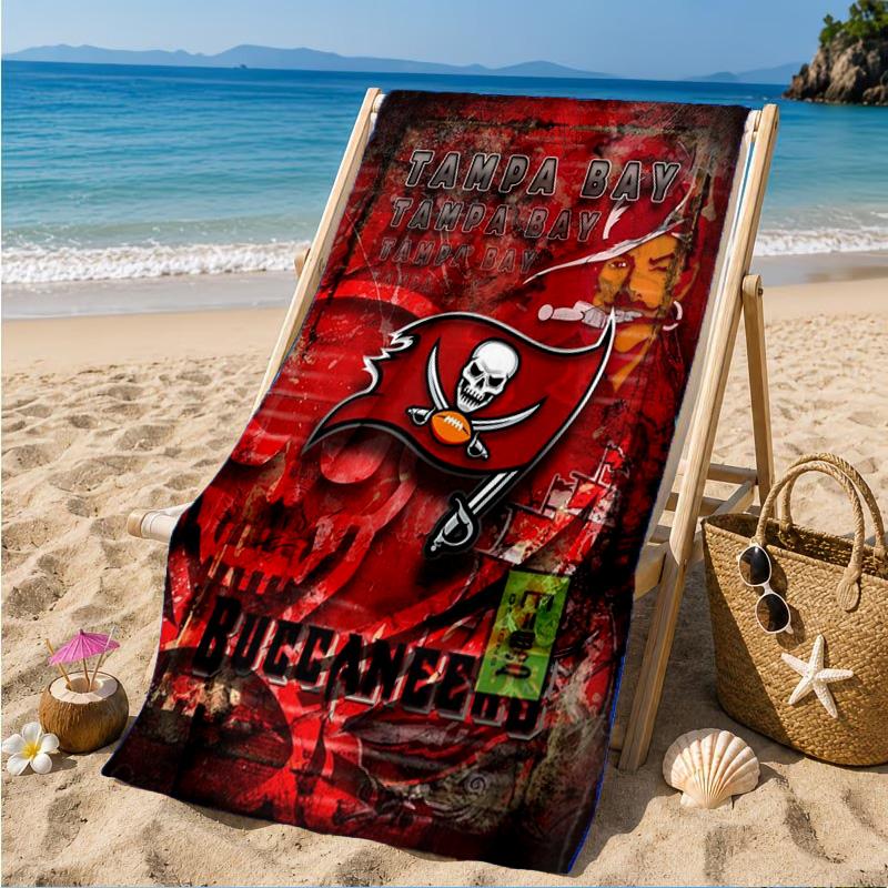 Tampa Bay Buccaneers Logo Beach Towel, Quick-drying, Easy to Care for, Suitable for Both Fitness and Beach Vacations,Sports Essential