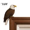 Artistic Feather Detail Bird Statue Wooden Door Topper Decor, Adorable Shape Corner Statue, Handcrafted Wood Decor Sign, Woodland Small Room
