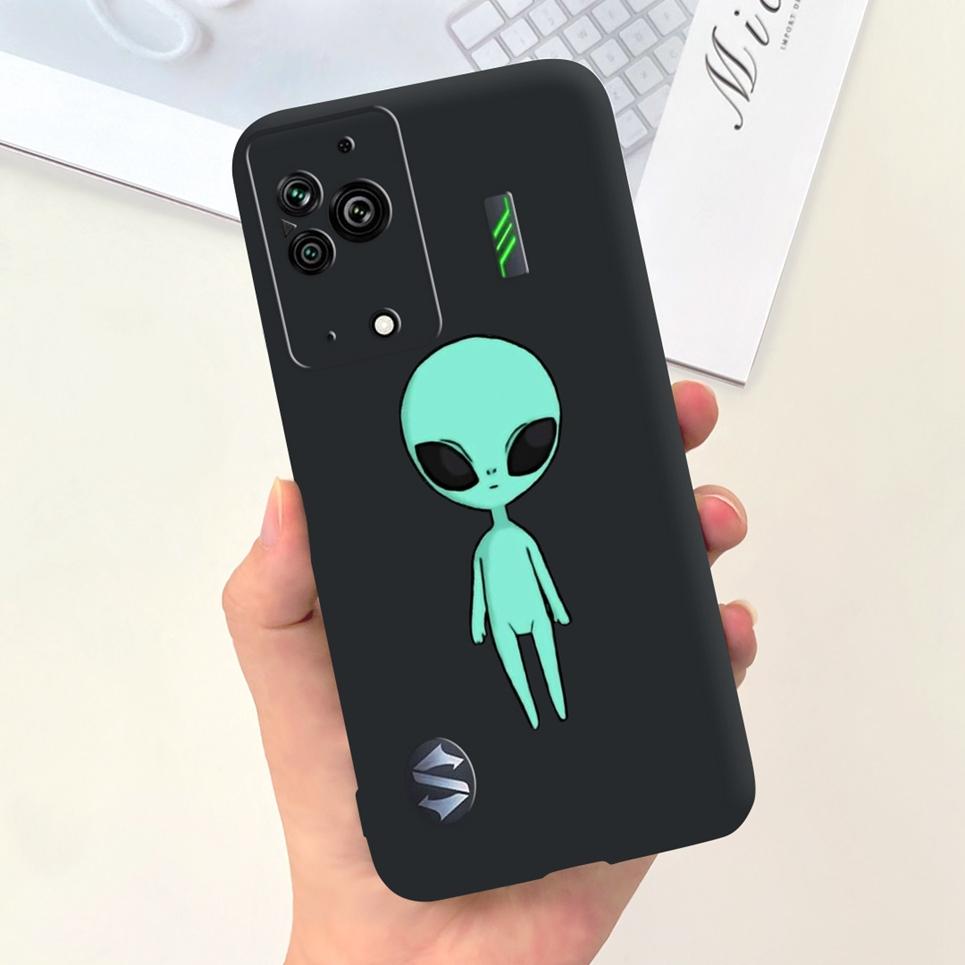 Чехол для телефона Black Shark 5 5Pro Буквы-прозвища Мягкий на ощупь Задняя крышка Черный силиконовый бампер Оболочка Xiaomi Blackshark 5 Pro