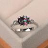 1Pc Fashion Inlaid Seven-color Synthetic Zircon Ring Fashion Ring