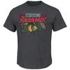 Мужская футболка с коротким рукавом Chicago Blackhawks, угольно-серая, с принтом Five on Five для фанатов хоккея