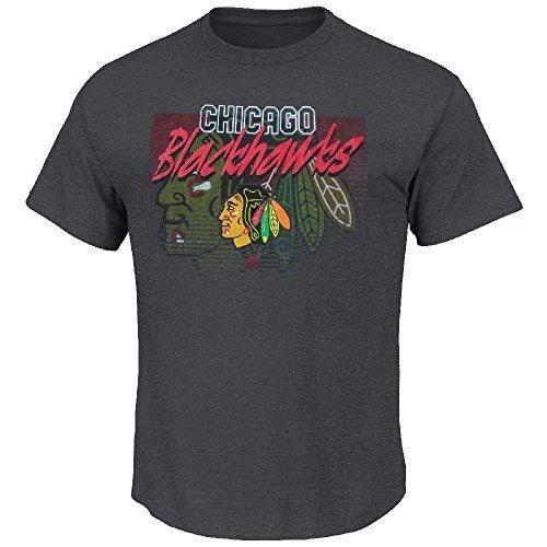 Мужская футболка с коротким рукавом Chicago Blackhawks, угольно-серая, с принтом Five on Five для фанатов хоккея