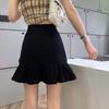 Джинсовая юбка женская плиссированная черная трапециевидной формы Y2k панк японская готическая белая корейская модная сексуальная мини-юбка летняя джинсовая юбка с рюшами