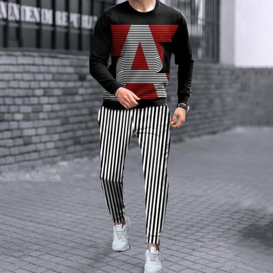 Men Trouser Sets For Male Sport T-Shirt Suit Casual Two Piece Oversize Suit Fashion 3D Print Loose Graphic T Shirts Clothes