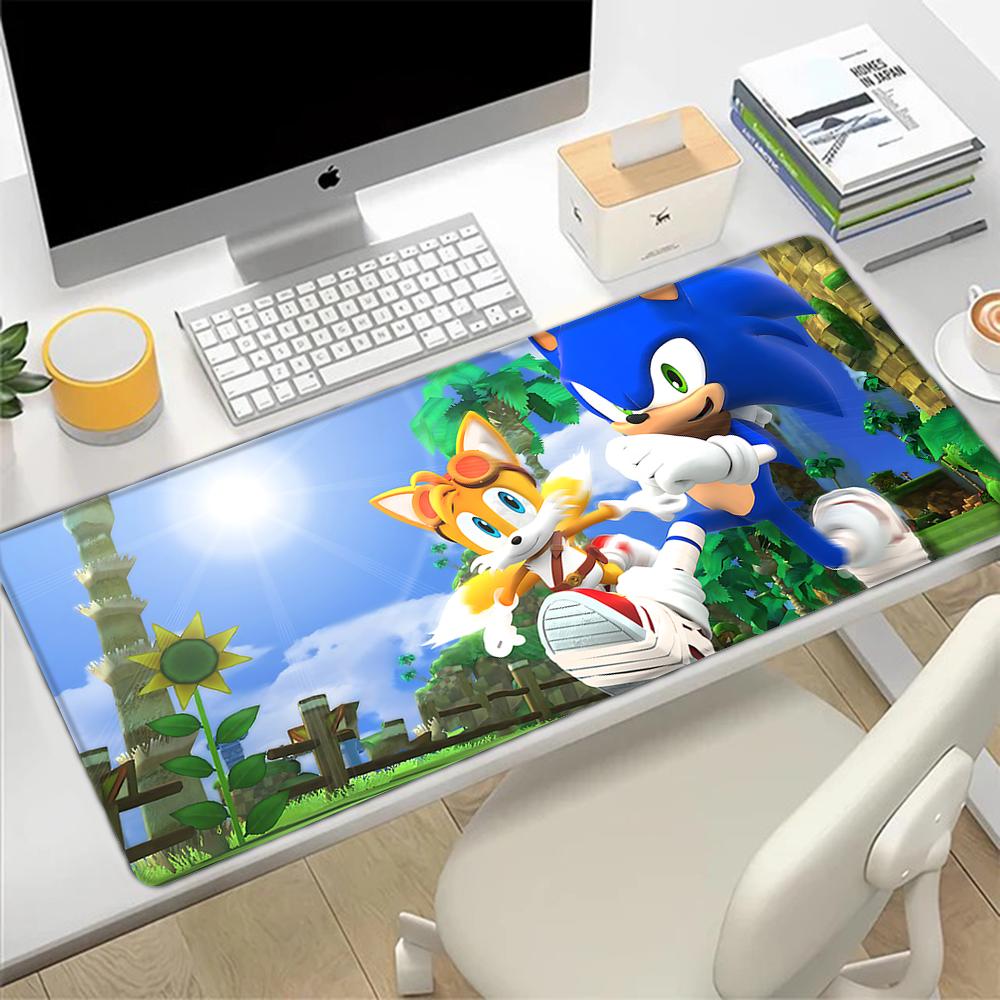 Cute Sonics The Hedgehogs Mousepad HD Printing Computer Gamers Locking Edge Nonslip Mouse Pad XXLxcm Keyboard PC Desk Pad