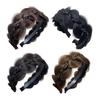 Braided Headband with Teeth Synthetic Heat-Resistant Fibers Realistic Human Hair Headband Secure Hair Fix Hair Hoop