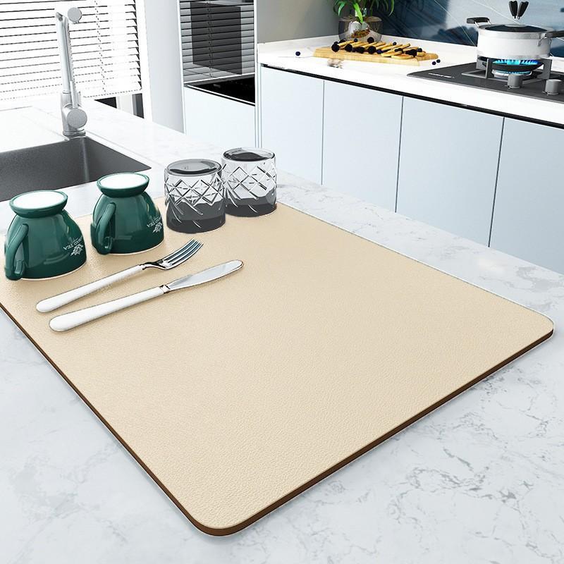 Quick-Dry Absorbent Coaster & Drain Pad for Kitchen Countertops