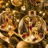 Clear Acrylic Ornaments Christmas Ball Ornaments, Hanging Decoration with Gingerbread House Small Gifts Reindeer Santa Tree Inside for Holiday