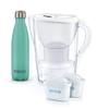 Очиститель воды Brita Pot Filtered Water Marella COOL с бутылкой из нержавеющей стали Maxtra Plus с 2 картриджами Japanese Pure Performance Емкость