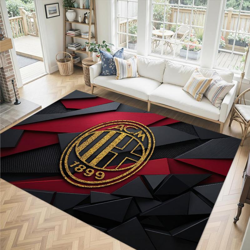 Дизайн AC Milan Кристальный Велюровый Ковер Уютный Не?Нескользящий ковер с принтом для спальни, гостиной, прихожей