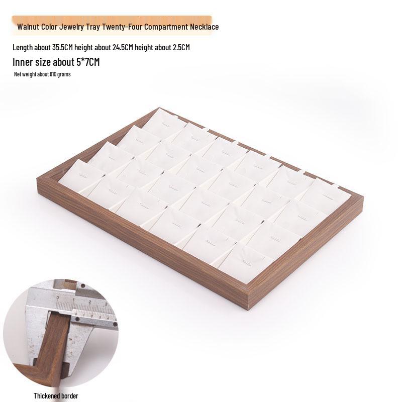 Шкатулка для украшений из орехового дерева с белой кожей и крышкой, пыленепроницаемое хранилище для серег, колец, ожерелий и браслетов.