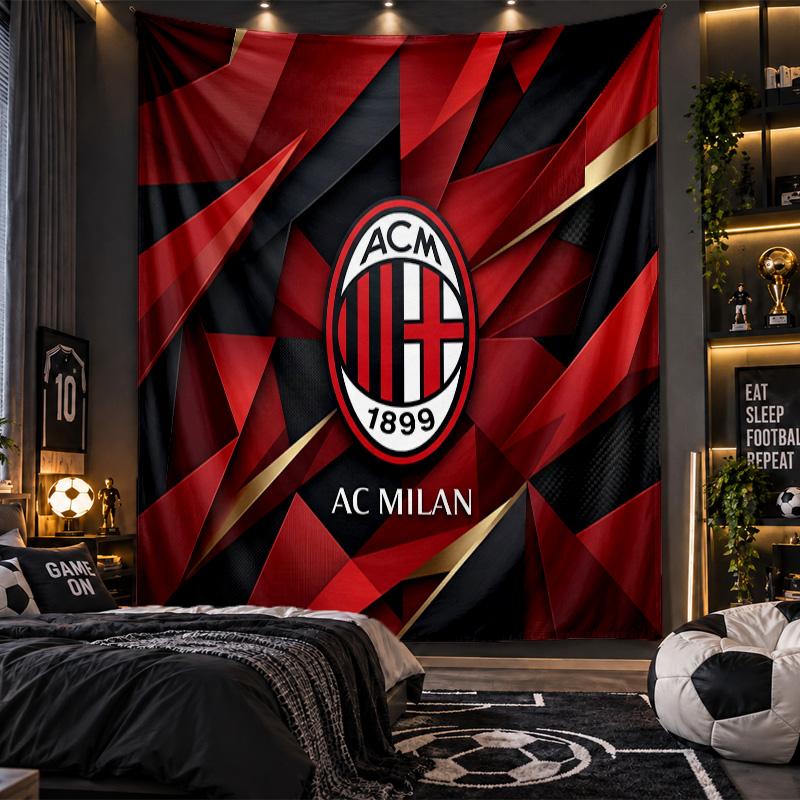 Wall Hanging Tapestry AC Milan Print Cloth for Living Room Bedroom Home Decor