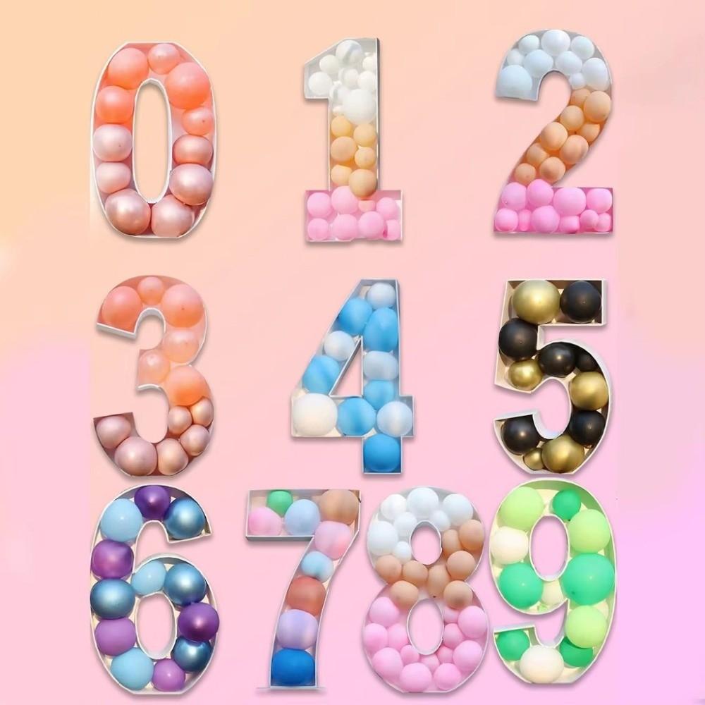 91.5CM Balloon Number Box Numbers 0-9 Marquee Balloon Frame Room Decoration 3D Standee  Baby Shower