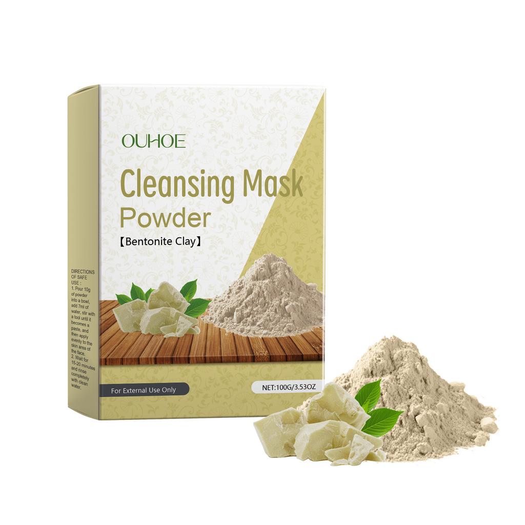OUHOE Cleansing Mask Powder,Deep Pore Cleansing Exfoliating Facial Mask,Oil Control Clay Mask to Remove Impurities & Dead Skin for Smooth Glowing Skin