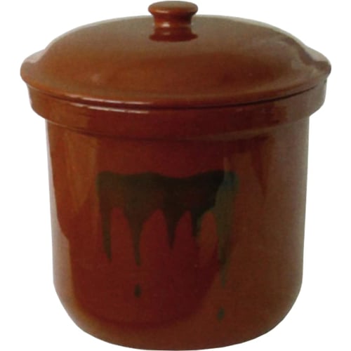 Living Kiritate Kame No. 2 Pickle Container, 3.6L, with Lid and Recipe, Ceramic, for Rice Bran Pickles and Ume Pickles, Storage Container, Product Num