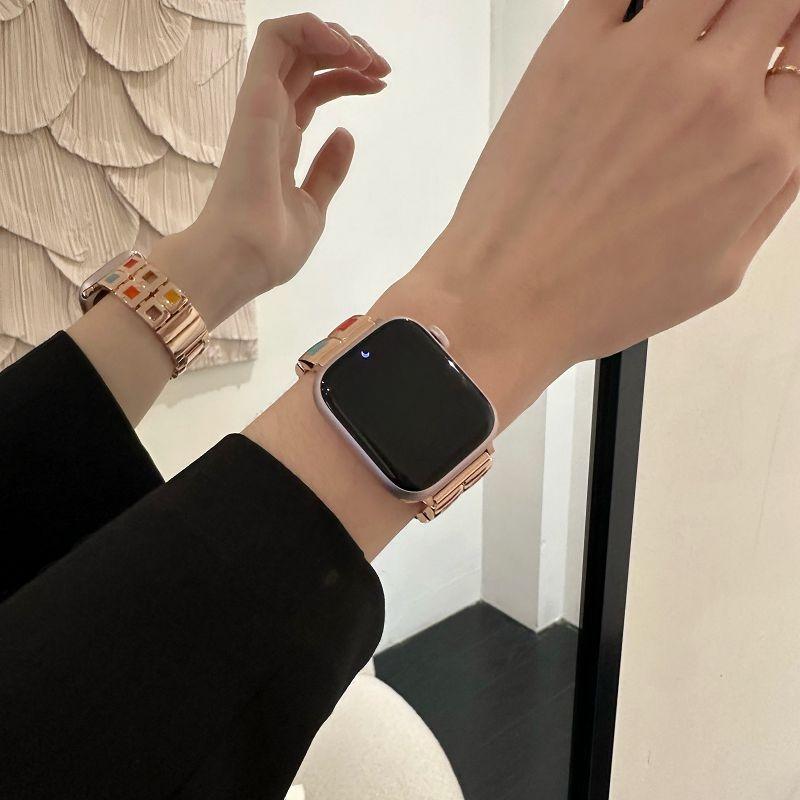 Роскошный ремешок для Apple Watch Ultra Ремешок 49 45 44 38 40 41 42 46 мм Женский браслет для iWatch S10 9 8 7 6 5 4 iwatch Correas
