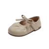 Girls Flats Leather Shoes for Party Wedding Children's Retro Princess Shoes with Bow-knot Kids Soft Sole Pleated Casual Shoes