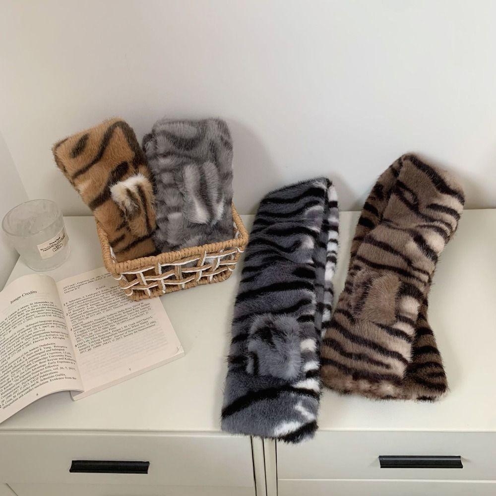 Soft Plush Scarf Windproof Cross Scarf Fashion Neck Wrap  Outdoor