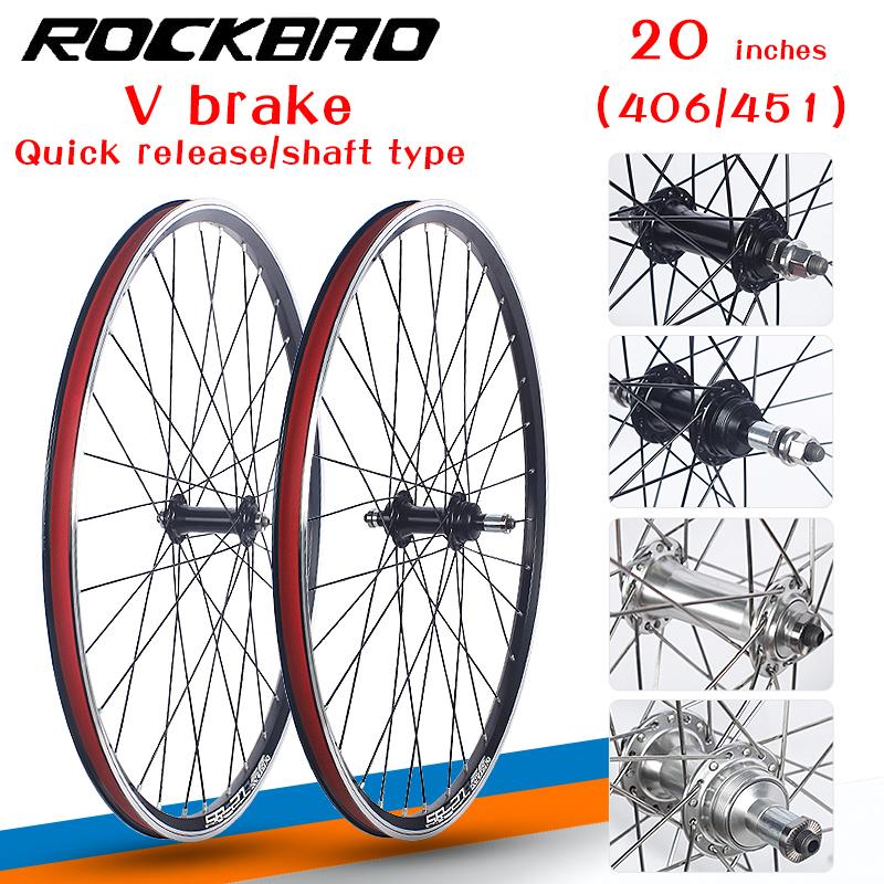 ROCKBAO Горный велосипед 20-дюймовое колесо V-brake Комплект колес 406/451 Поворотный тип Кассета 2 подшипника 100x135 мм 6/10 скоростей Колесо для велосипеда