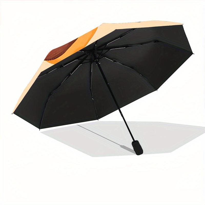 1pc Burger Pattern Automatic Umbrella - 8-Rib Foldable Design, Outdoor Adventures, and Family Celebrations yy250829074