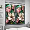Colorful Retro Floral Privacy Window Film Removable Uv Blocking Heat Insulation Non-adhesive Stained Glass Window Film