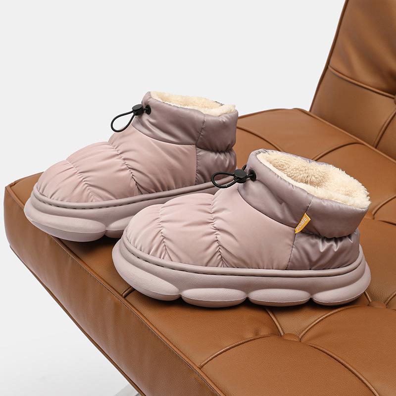 Мужские хлопковые тапочки зимние на высоком каблуке бархатные водонепроницаемые теплые толстые подошвы из полиуретана для дома и улицы нескользящая мужская хлопковая обувь