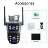 V380 Уличная 360° HD Беспроводная 4G Камера Безопасности с Питанием от Солнечной Батареи Бинокль