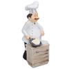 Chef Cooking Figurine Small Stereoscopic Art Ornament Resin Decoration Statue for Kitchen Living Room Bedroom