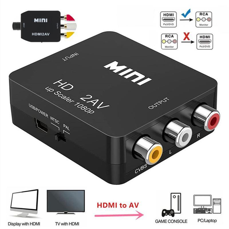 HDMI 2AV RCA/CVSB L/R видео к HDMI-совместимому адаптеру AV-скалера HD Video Converter Box 1080P Поддержка NTSC PAL YSL