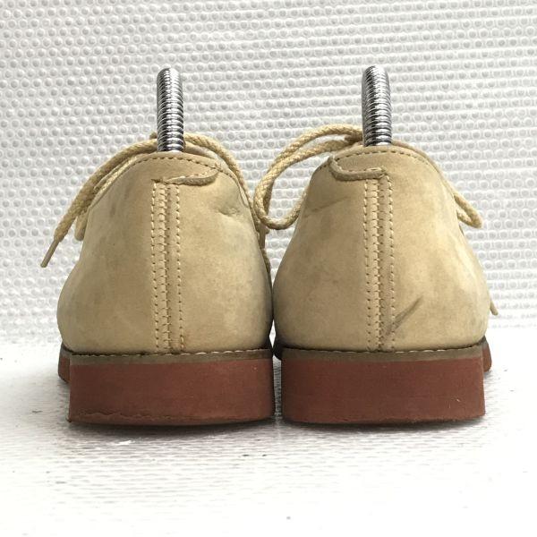 J.CREW USA made white bucks suede leather shoes beige 7.5M / 25.0-25.5(USED)