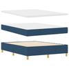 Box Spring Bed with Headboard Blue 140 x 200 cm Fabric