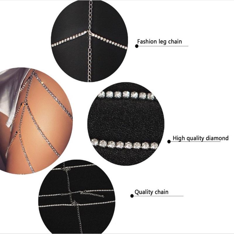 Женские металлические звенья для ног на бедрах, цепочка для подвязки, длинные украшения для тела, сексуальные