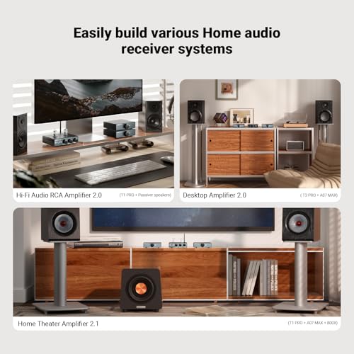 AIYIMA A07 MAX HIFI Усилитель мощности, 2-канальный домашний аудио, Class D TPA3255 300 Вт x2 Мостовой моно усилитель, 600 Вт, 3,5 мм линейный выход, Интегрированный настольный