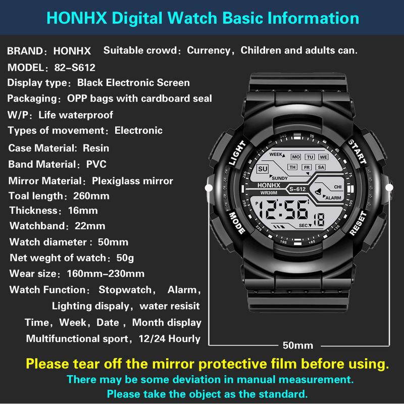 Good Luxury Top Brand Digital Date Outdoor Watch for Men Men's Multi-function Fashion Watches Luminous Electronic Sport Military Watch LED