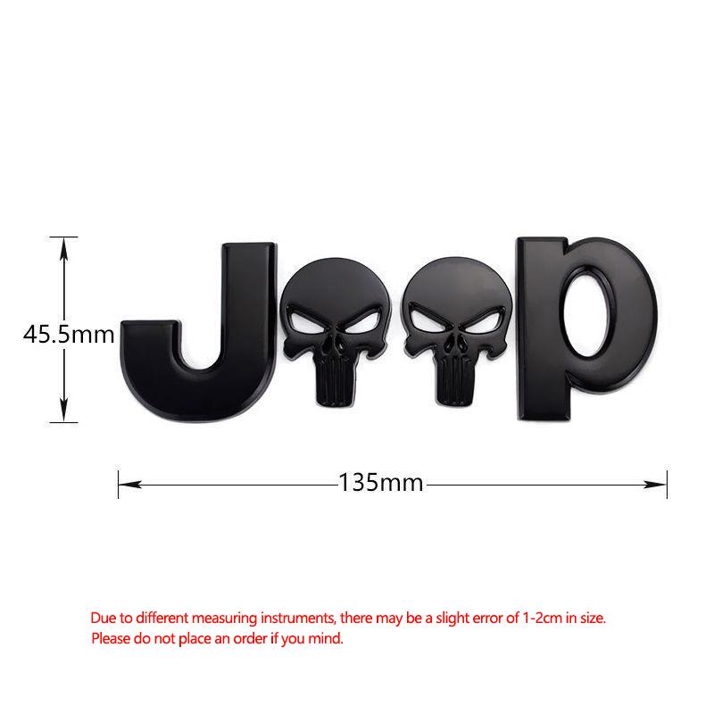1Pcs 3D Metal Stickers Car Body Trunk Decal For Jeep Wrangler Grand Cherokee Avenger Wagoneer Compass Gladiator Patriot Renegade AMU1