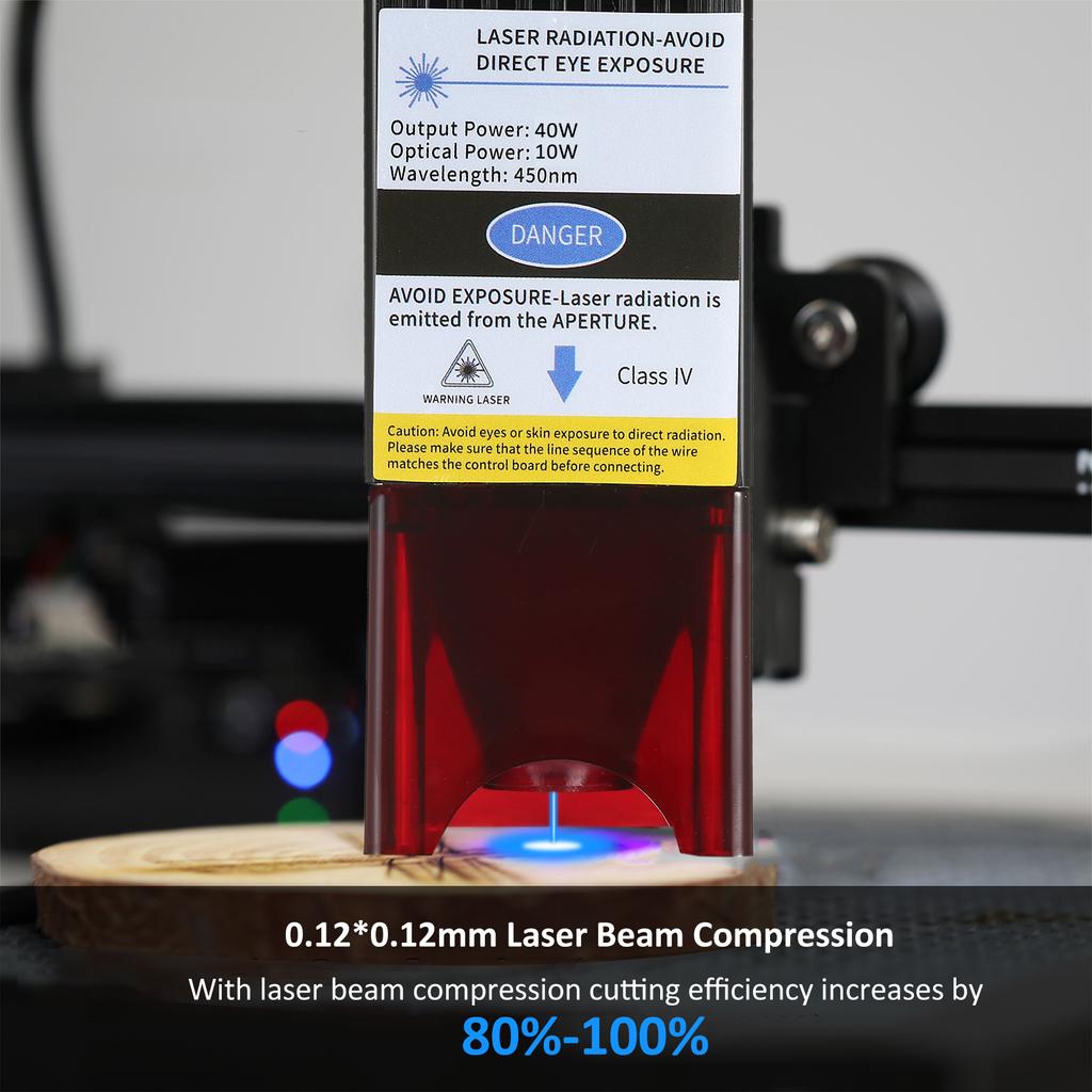 Лазерный модуль мощностью 40 Вт. Комплект модуля лазерной гравировки с оптической мощностью 10 Вт. Лазер со сжатым пятном и фиксированным фокусом.
