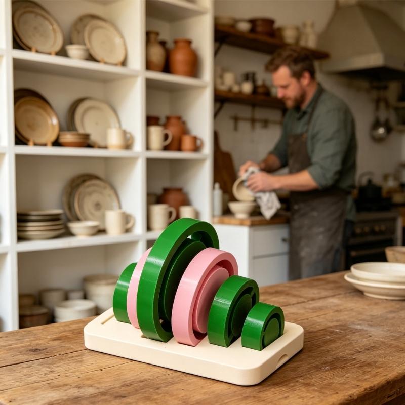 Pottery Trimming Guide Foot Rings Stencils with Rounded Plastic Forms for Positioning Pottery Bases on Bowls, Cups, and Plates During Studio Work