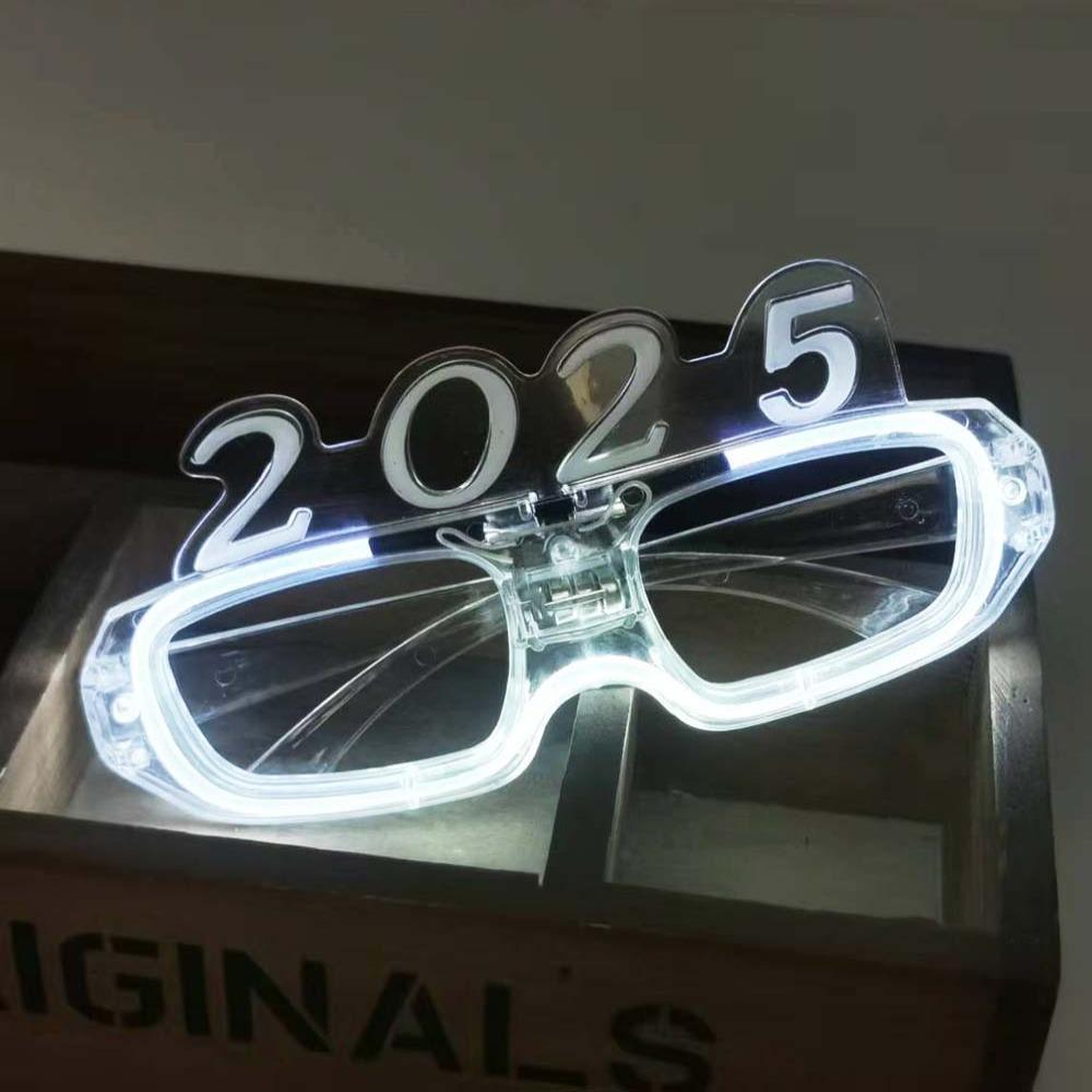 Цифра Буква 2025 Светодиодные Светящиеся Очки Фотографические Украшения Очки для Новогодней Вечеринки Новогодний Подарок