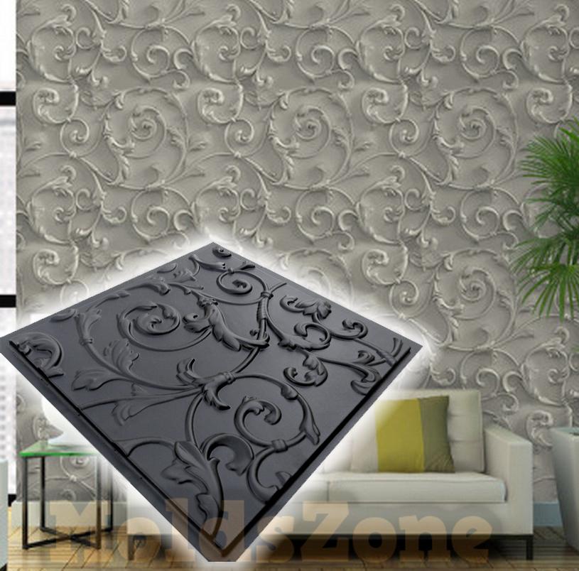 3D стеновая панель Форма для гипсовой, гипсовой или бетонной плитки для декоративных стеновых панелей "Лилия"