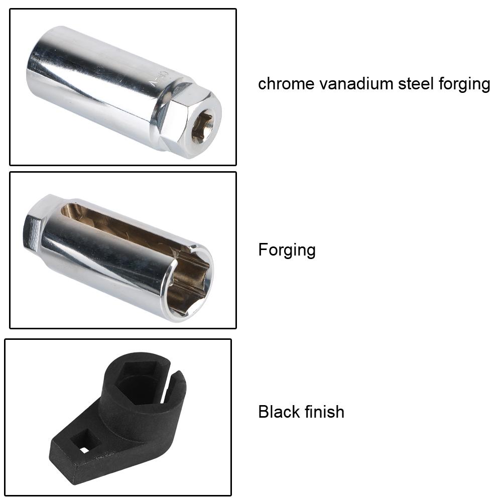 Набор из 3 предметов: торцевая головка для датчика кислорода, инструмент для снятия датчика кислорода, набор экстракторов и плашек, универсальная торцевая головка 22 мм для датчика кислорода