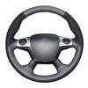 Черная натуральная кожа замша Чехол на руль автомобиля Для Ford Focus 3 2012-2014 KUGA Escape 2013-2016 C-MAX 2011-2018