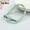 Натуральный браслет из нефрита Мьянмы с пряжкой «Мир» Нить из нефритовых бусин Изысканные модные украшения Талисманы для мужчин и женщин Подарки