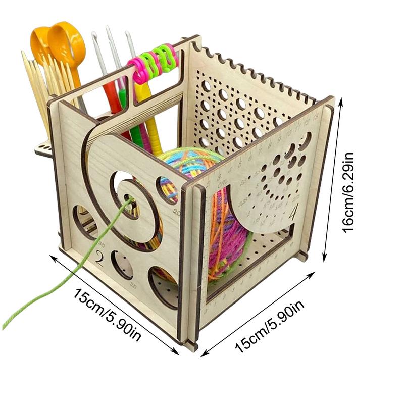 Чаша для вязания крючком Деревянная чаша для дозатора пряжи Универсальная деревянная чаша для пряжи Держатель для вязания крючком и хранения Держатель для вязания рукоделия