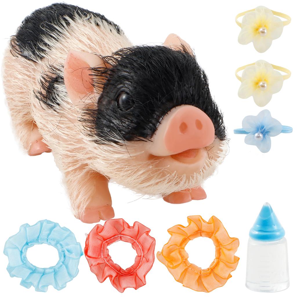 5-inch silicone mini pig soft and realistic hand feel fun decoration silicone pig doll children's gift