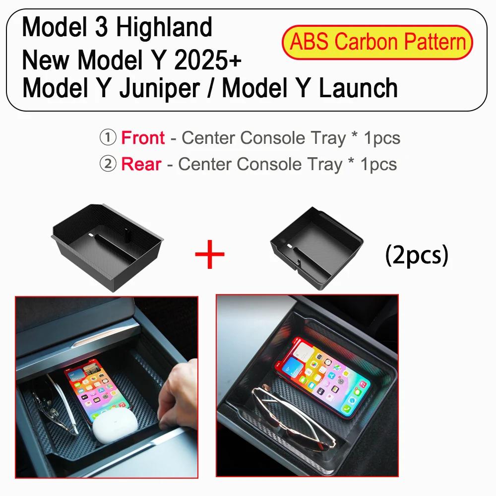 yz Storage Box for Tesla Model Y Juniper Launch 2025 Model 3 Highland Organizer Accessories Center Console Trays Hidden Cup Holder