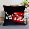 Логотип приложения Youtube Наволочка Спальня Домашний Декоративная Наволочка Квадратная На молнии Наволочки Сатин Мягкая Ткань 40X40см 45X45см