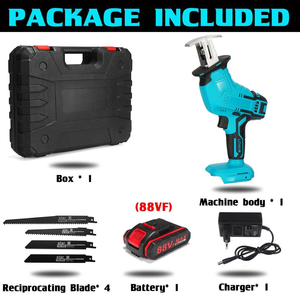 88V Reciprocating Saw Cordless Electric Saw for Wood Metal Cutting Machine Power Saws 4000rpm/min for Makita 18V Battery