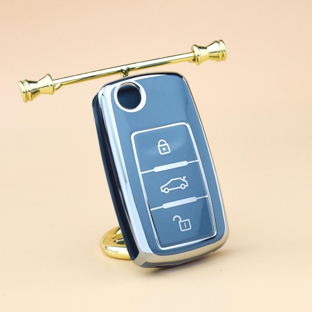 3 Buttons TPU Cover Case for Volkswagen Polo Passat B5 Golf 4 5 6 MK5 MK6 Eos Bora Beetle TSI Protect Car Key Shell