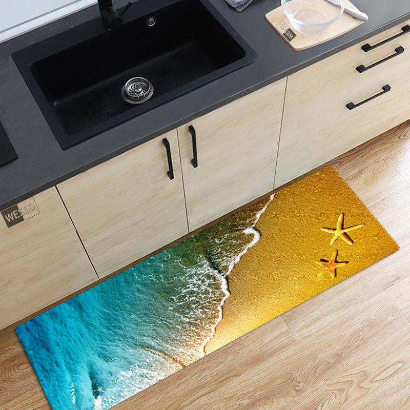 10 Styles 3D Seaside Beach Starfish Pattern Floor Mat Bathroom Mat Kitchen Door Mat Carpet Home Decoration